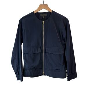 J Crew Womens Jacket XS Blue Bomber Full Zip Quick Dry Business Preppy Gorpcore